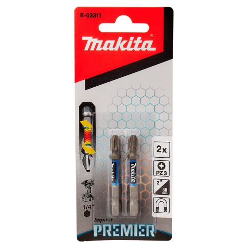 Бита Makita Impact Premier PZ3x50мм 2шт (E-03311)