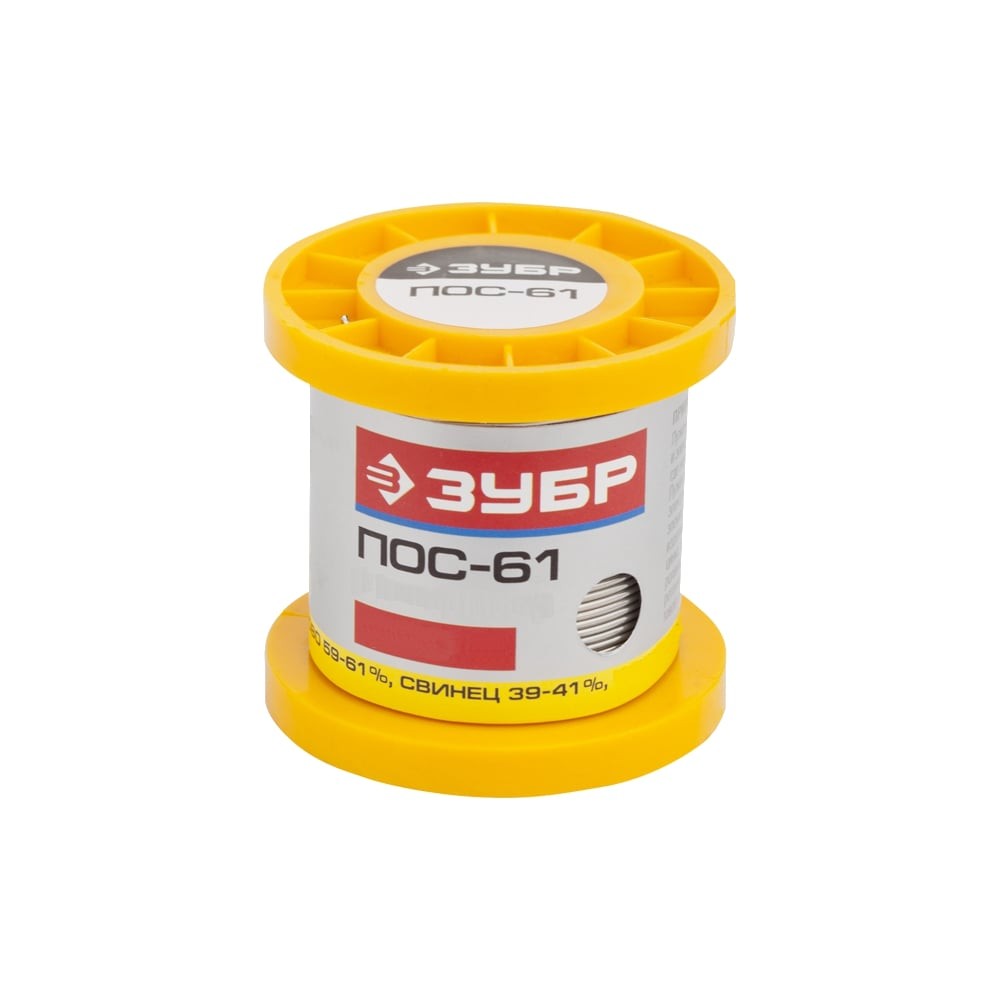 ЗУБР 100 г, 0,8 мм, трубка, ПОС 61, припой (55450-100-08C)