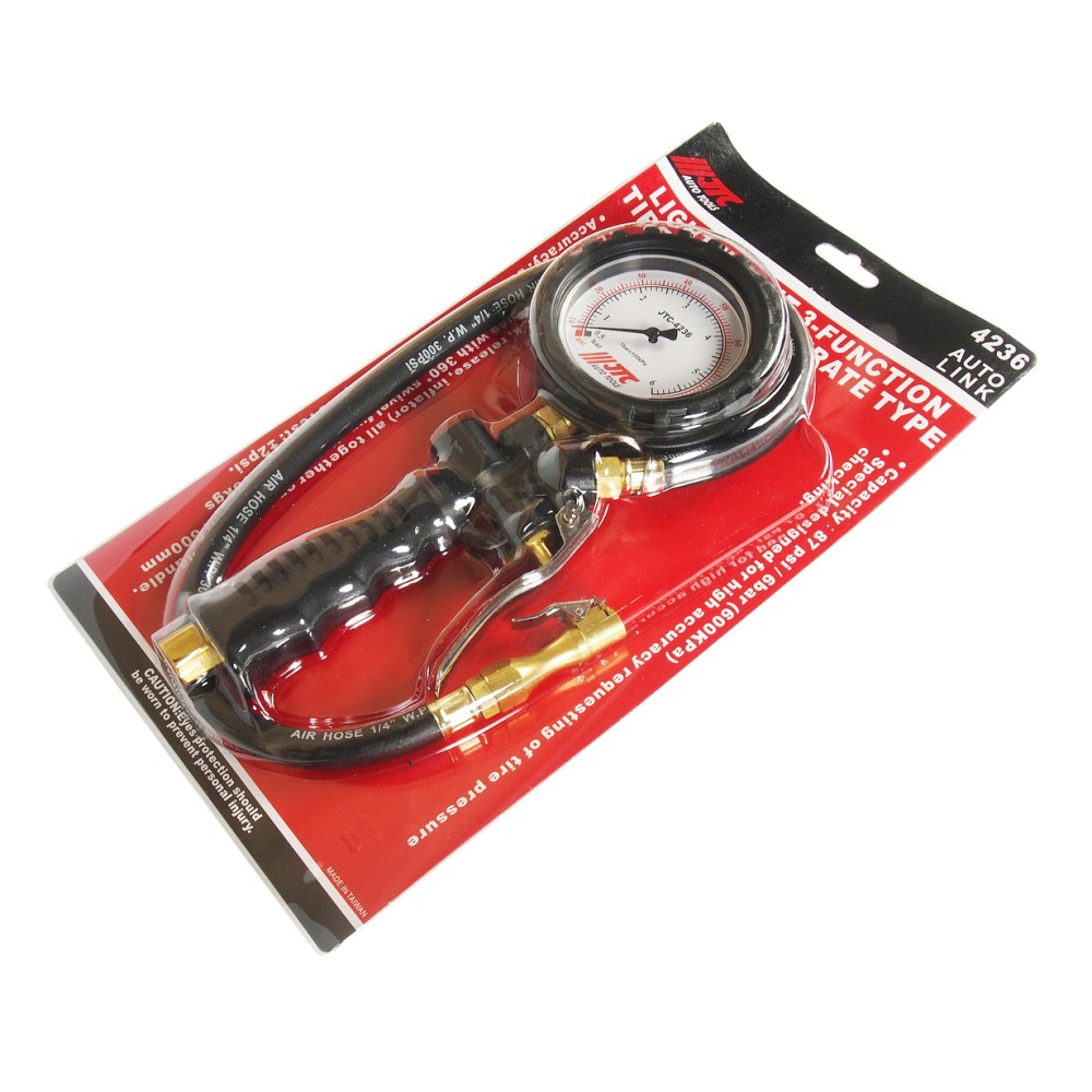 Манометр шинный 3-х функциональный 90PSI (6 бар) JTC