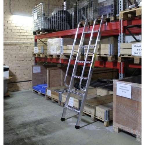 Лестница приставная стеллажная MEGAL ЛПС - 3,5 с поручнями
