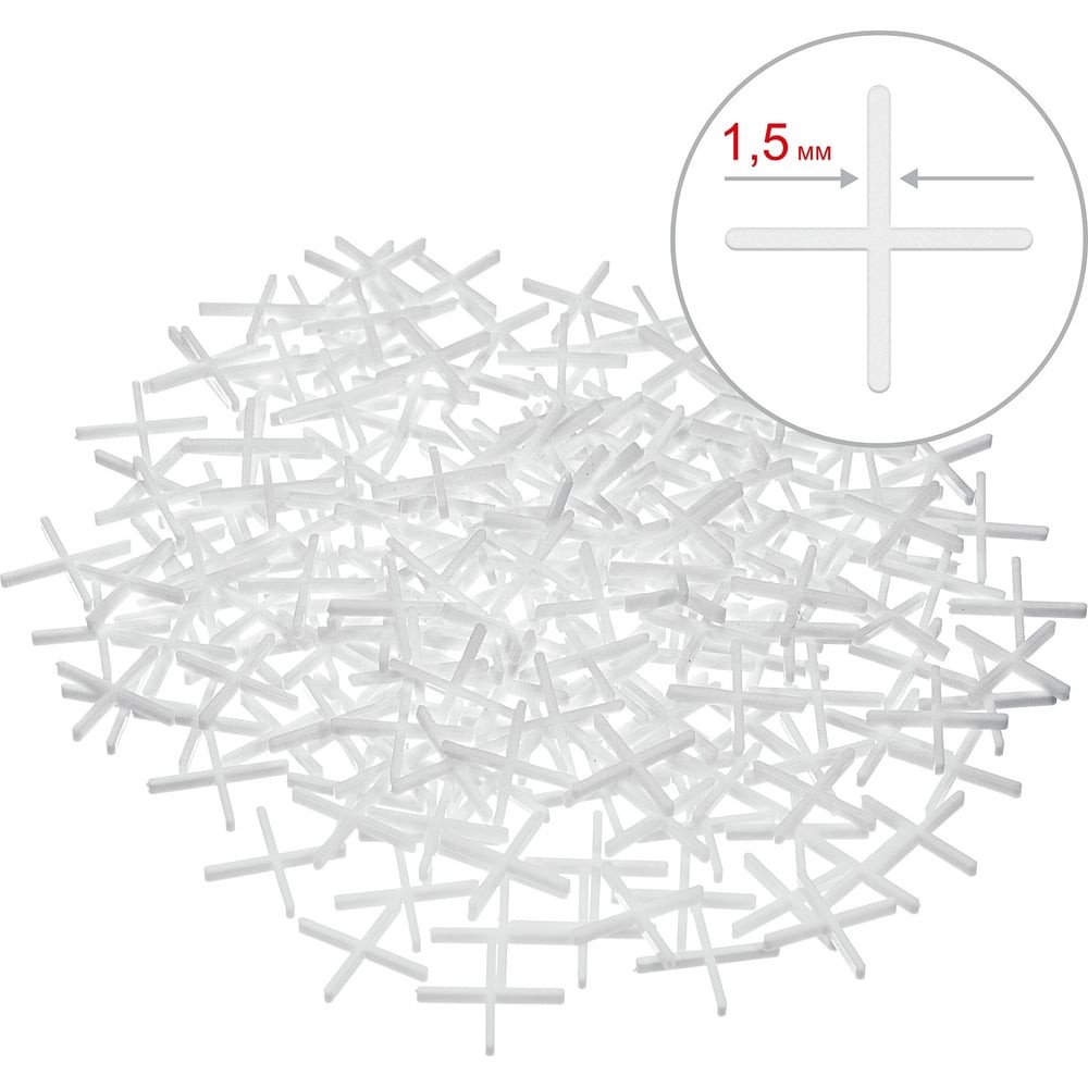 ЗУБР 1.5 мм, 200 шт, крестики для плитки (33811-1.5)
