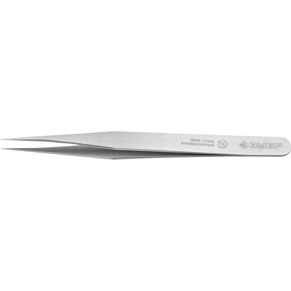 ЗУБР 140 мм, прямой, антимагнитный пинцет, Профессионал (222112)