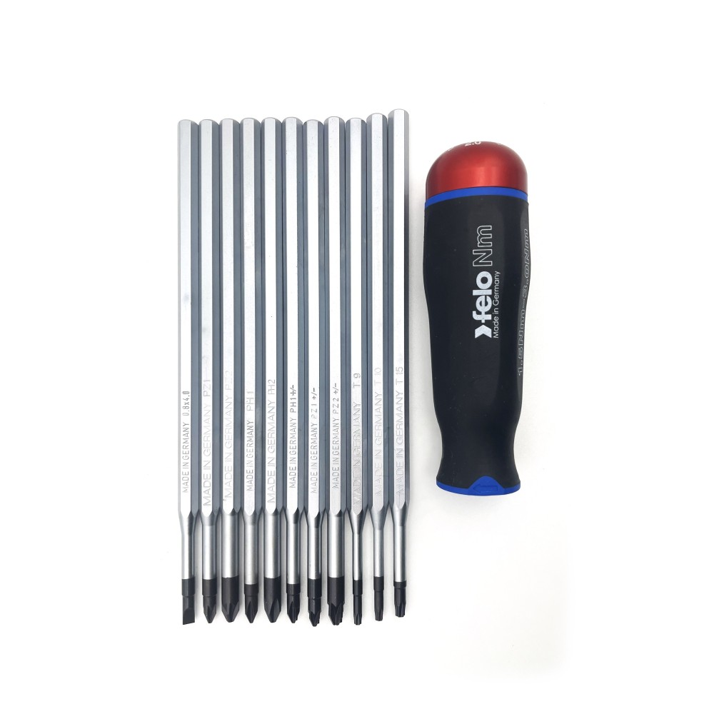 Отвертка с регулировкой крутящего момента NM 1,5–3,0 Нм с набором насадок, 12 шт, Felo 10099716