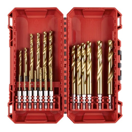 Набор сверл Milwaukee RedHEX HSS-TiN GEN II (2-10 мм) 19шт.
