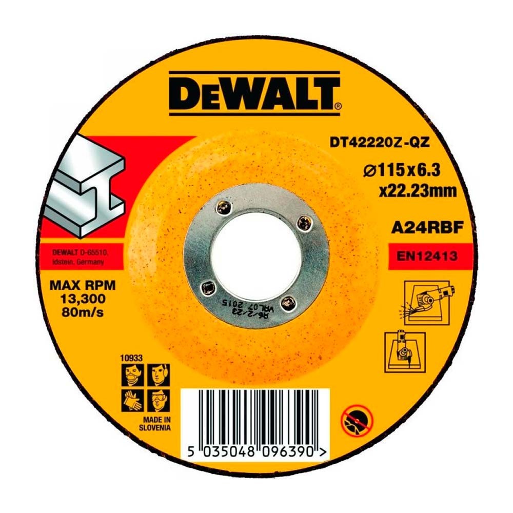 Круг шлифовальный по металлу DeWalt Industrial DT42220Z 115х6.3x22.2мм
