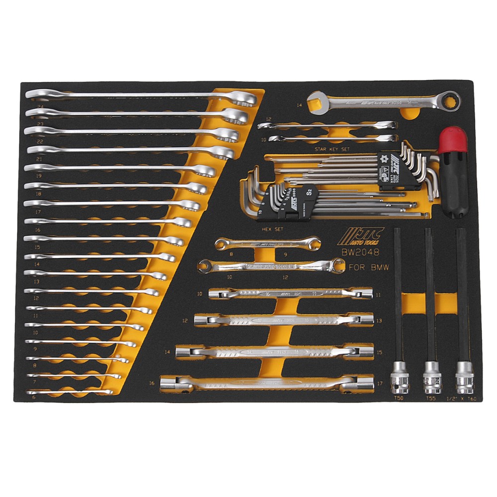 Набор инструментов 48 предмета слесарно-монтажный (BMW) в ложементе JTC