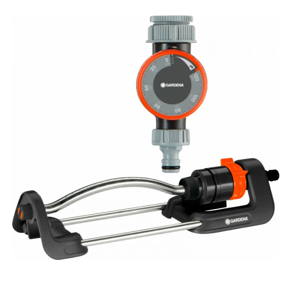 Дождеватель Gardena Aqua S осциллирующий + таймер подачи воды