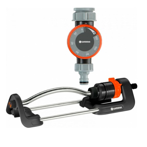 Дождеватель Gardena Aqua S осциллирующий + таймер подачи воды
