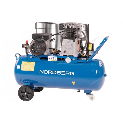Компрессор поршневой с ременной передачей 220 В, ресивер 100 л, 446 л/мин NORDBERG NCE100/480