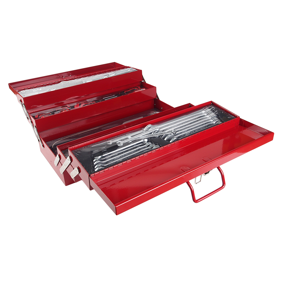 Набор инструментов 108 предметов 1/4",1/2" в переносном инстр. ящике 535х258х225мм (5 лотков) JTC