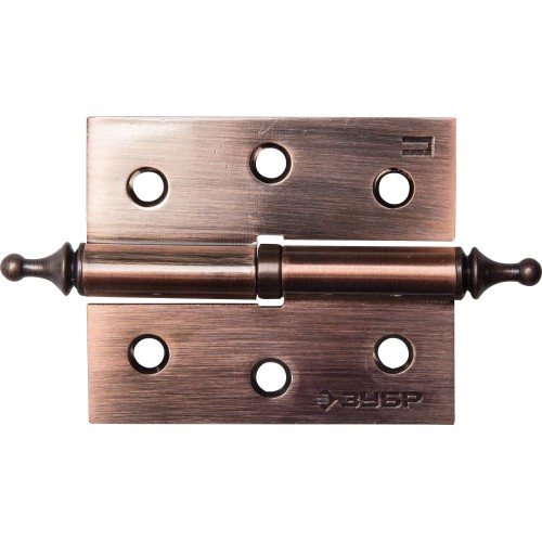 ЗУБР 75 х 63 х 2.5 мм, разъемная, левая, цвет старая медь (AC), 2 шт, карточная петля (37605-075-6L)