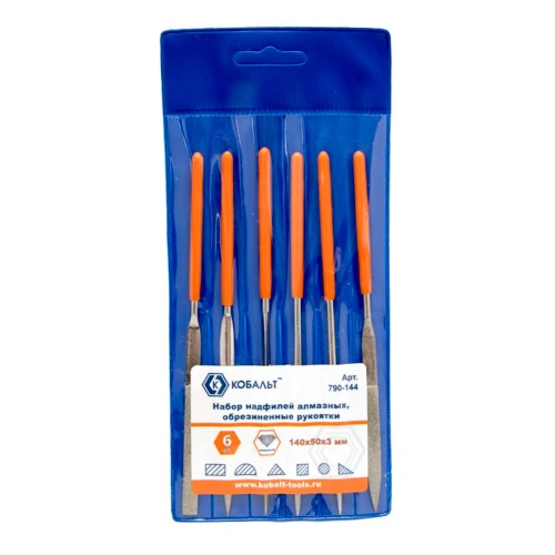 Набор надфилей Кобальт 140х50х3мм 6шт