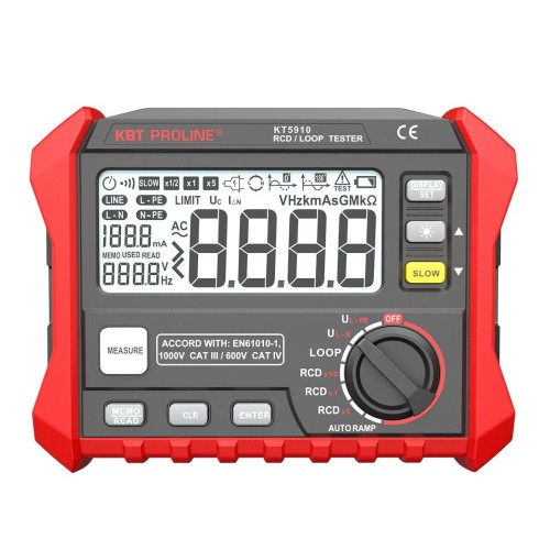 Тестер параметров УЗО и петли фаза-ноль цифровой KT 5910 серия PROLINE