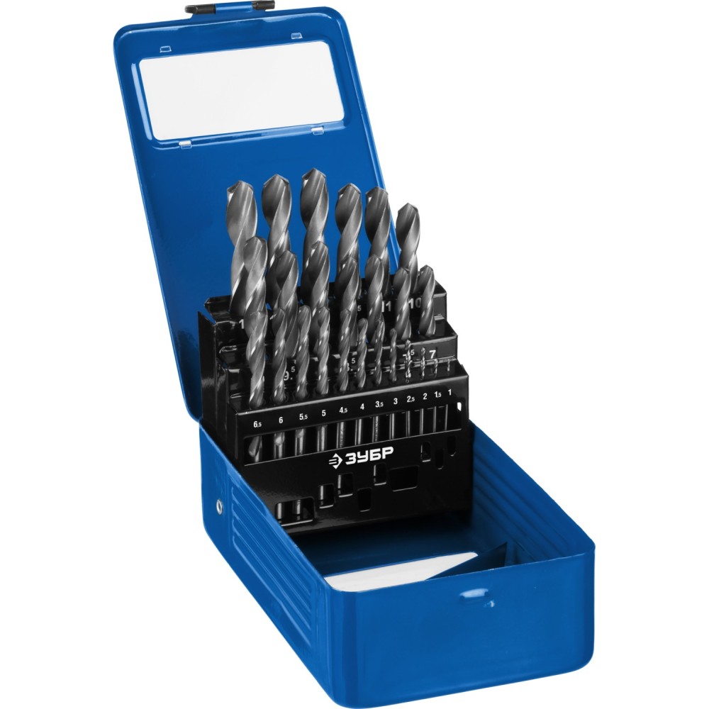 ПРОФ-В, 25 шт, (1-13 мм), сталь Р6М5, класс В, мет.бокс, набор сверл по металлу, Профессионал (29621-H25)