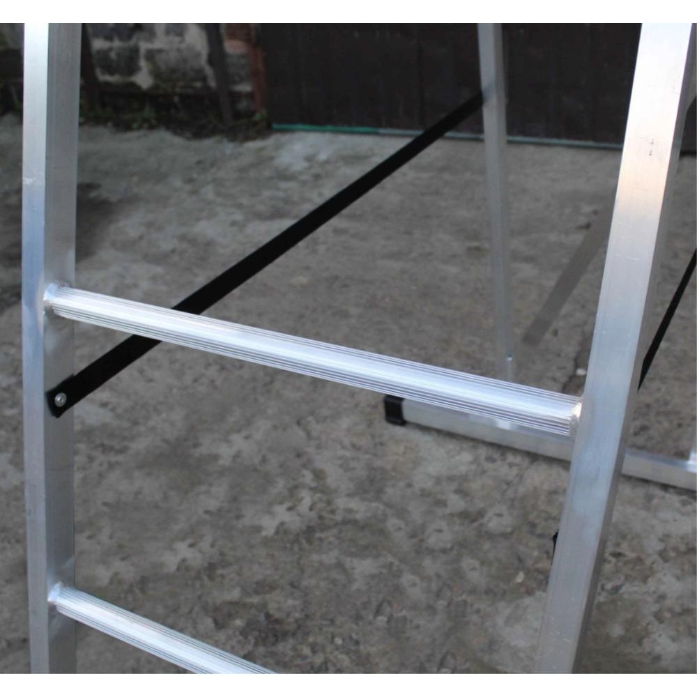 Лестница-платформа фиксированной высоты алюминиевая MEGAL ЛПФВА Н=1.5-4 с траверсой