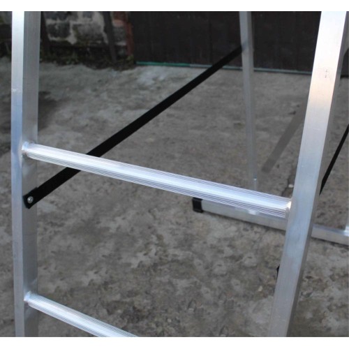 Лестница-платформа фиксированной высоты алюминиевая MEGAL ЛПФВА Н=1.5-4 с траверсой