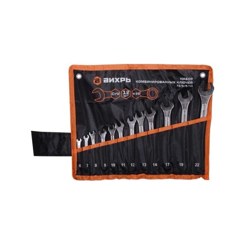 Набор комбинированных ключей Вихрь 12 шт. 6 - 22, в чехле