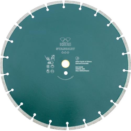 Диск алмазный KEOS Standart сегментный (бетон) 400мм/25,4/20 (DBS02.400)