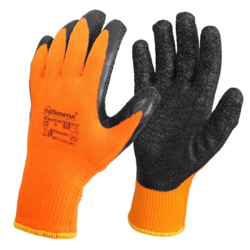 Перчатки трикотажные акриловые Зимние рельефный латексный облив XL