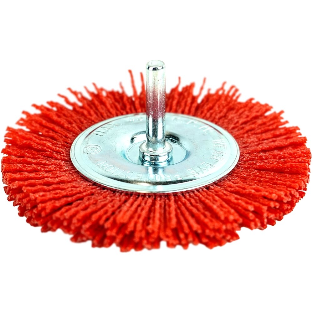 Кордщётка дисковая абразивный нейлон Berger BG 1.2 мм, P80, диаметр 100 мм, хвостовик 6 мм BG1738