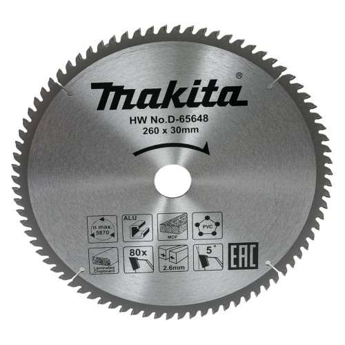 Диск пильный универсальный Makita 260x30мм 80T (D-65648)