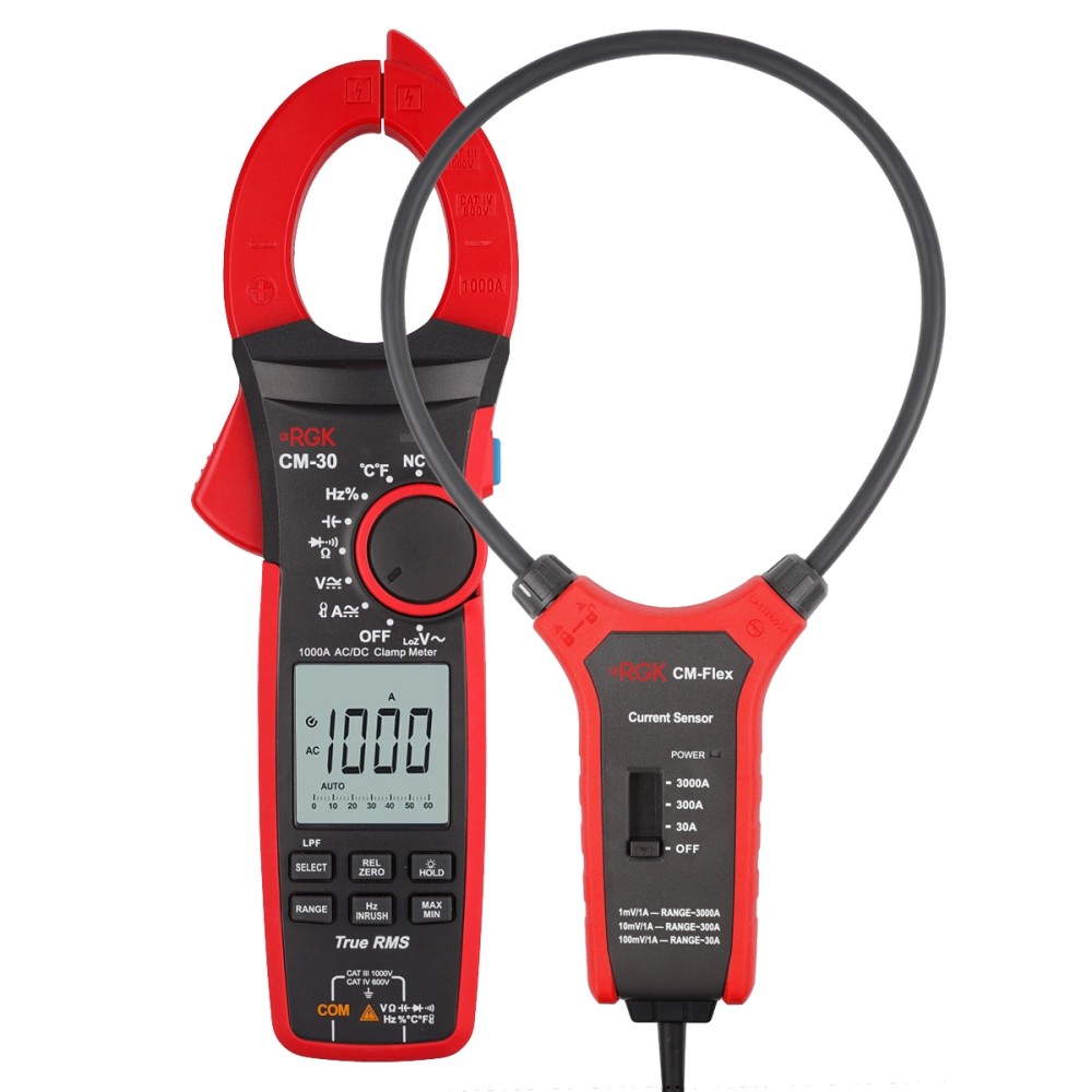 Клещи токоизмерительные RGK CM-30 с поверкой + Токовый датчик RGK CM Flex
