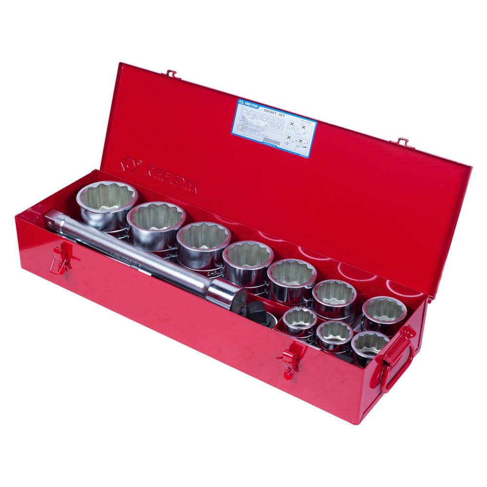 Набор торцевых головок с принадлежностями KING TONY (1”, 1-7/16”-3-1/8”, 14 предметов)