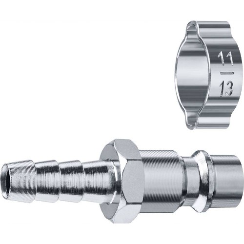 Переходник ЗУБР штуцер _елочка_, 8 мм - рапид штуцер с обжимным хомутом, Профессионал (64918-08)