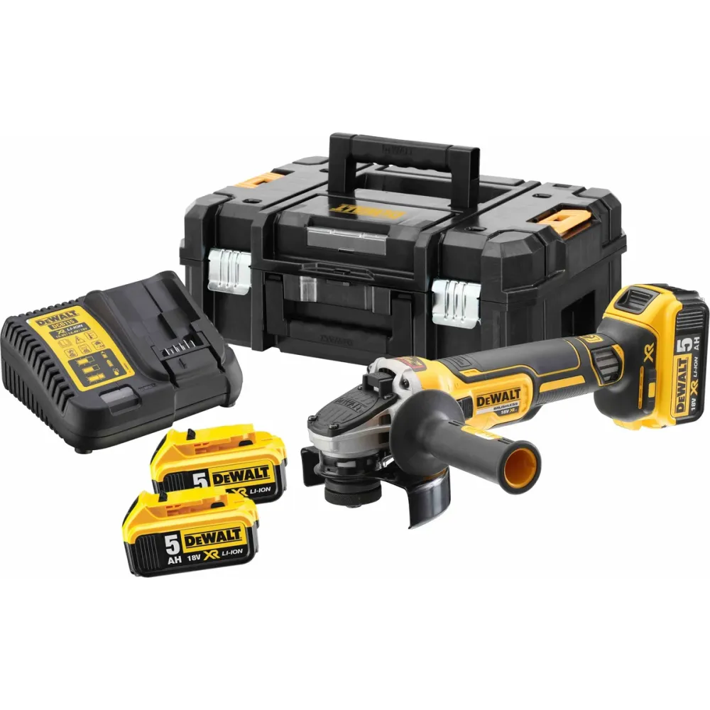 Машина шлифовальная угловая аккумуляторная DeWalt DCG405P3 (3 акк, з/у), кейс