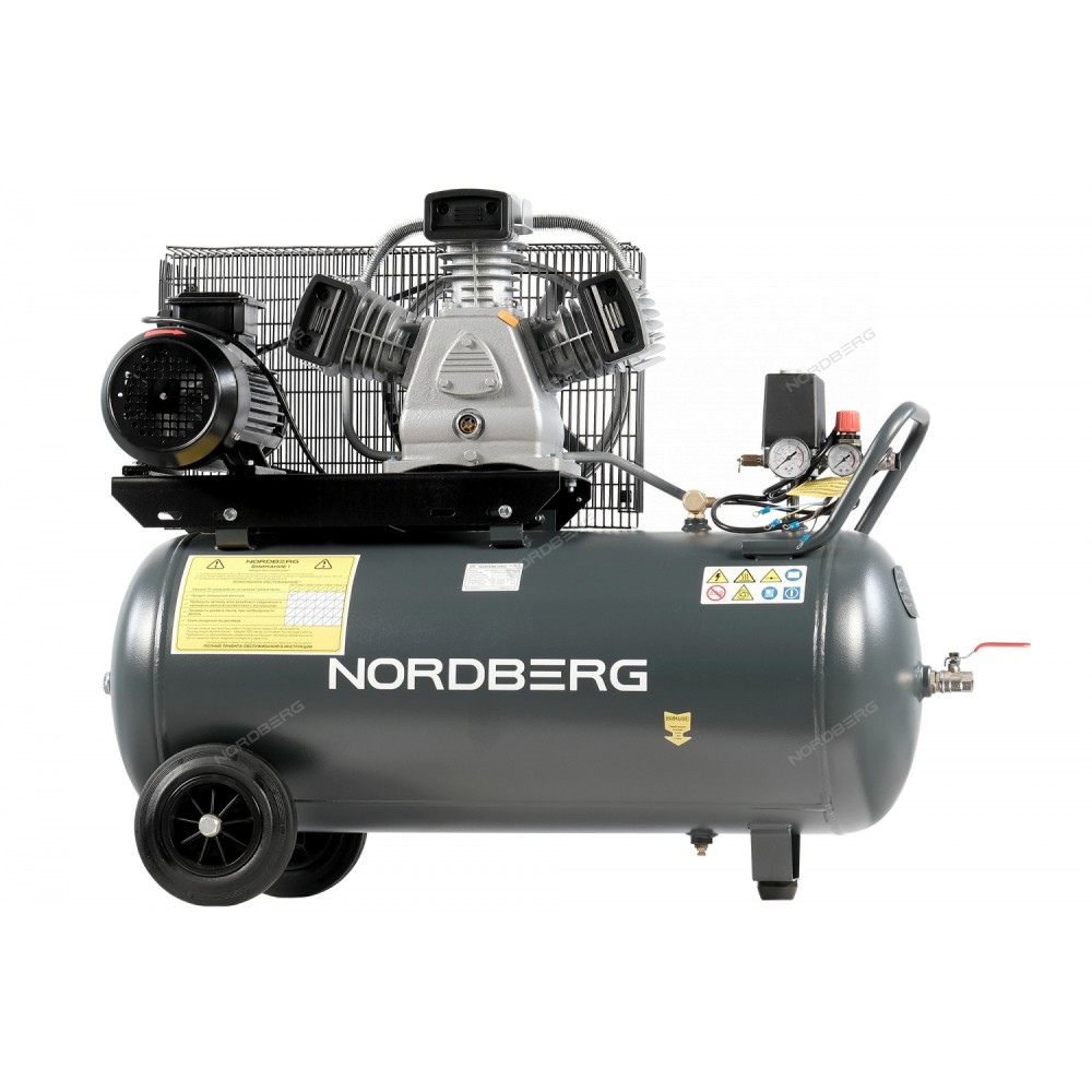 Компрессор поршневой с ременной передачей 380В, ресив. 100л, 580л/мин NORDBERG NCP100/580