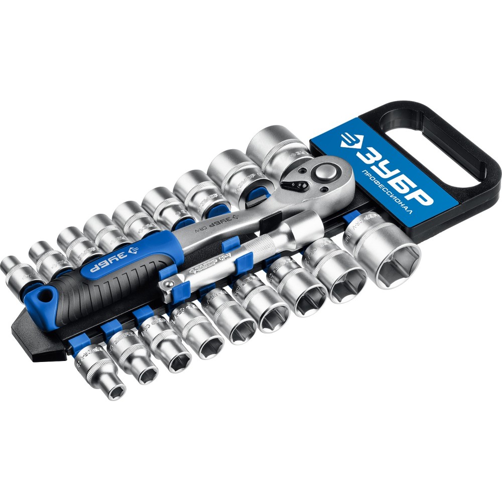 ЗУБР ТБ-20, 20 предм., (1/2_), набор торцовых головок, Профессионал (27647-H20)