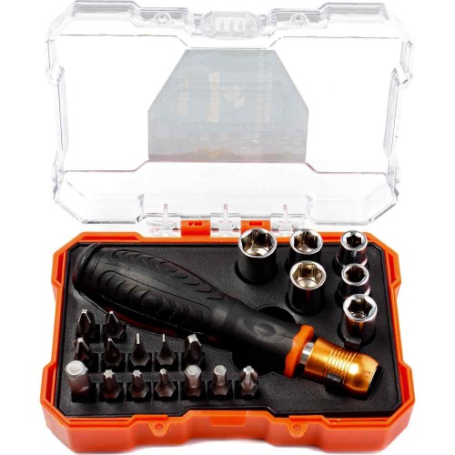 Набор отвертка с битами и головками Квалитет "Сделай сам" 21 предмет НОБГ-21