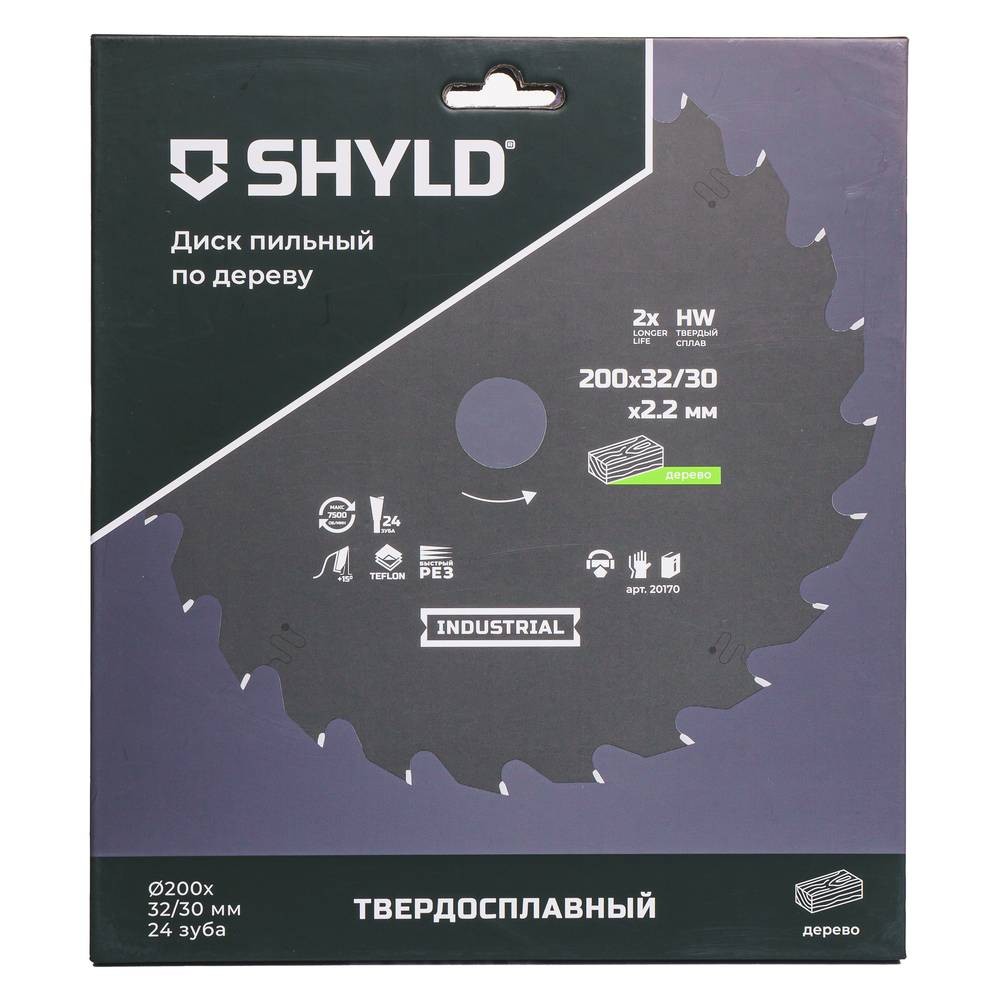 Диск пильный по дереву SHYLD 200х32/30мм 24Т (20170)