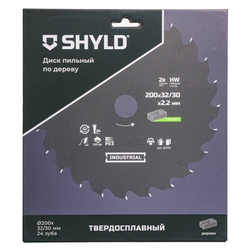 Диск пильный по дереву SHYLD 200х32/30мм 24Т (20170)