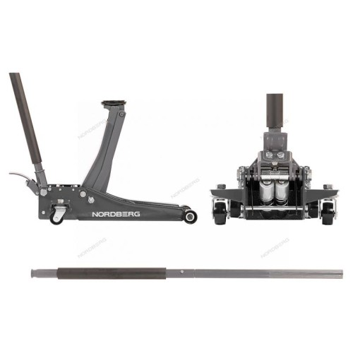 Домкрат подкатной супернизкий подхват, педаль NORDBERG N32032G 3,2т