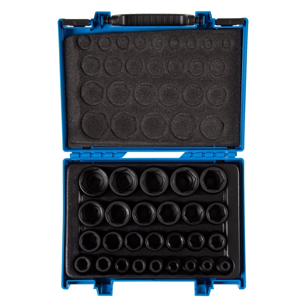 Набор ударных торцевых головок 1/2", шестигранные, 8-36 мм, 27 предметов KING TONY 4427MP