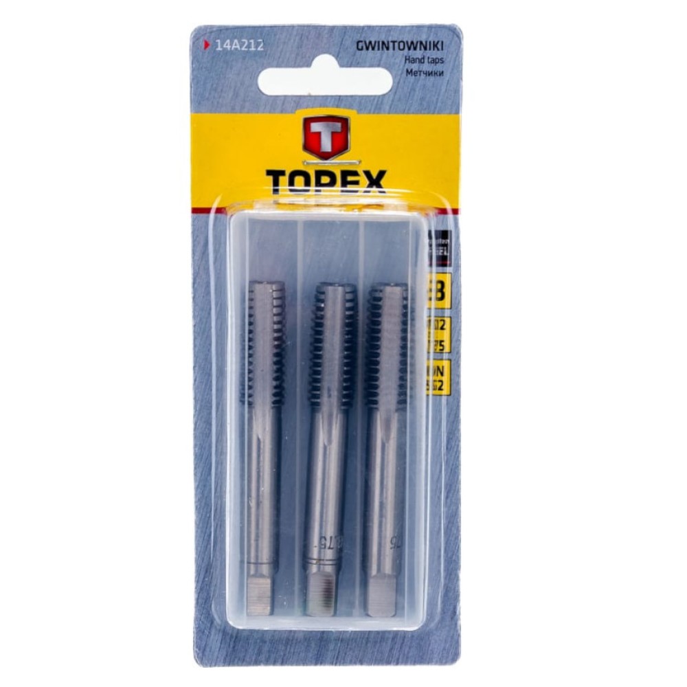 Метчик Topex M12х1.75 3шт 14A212