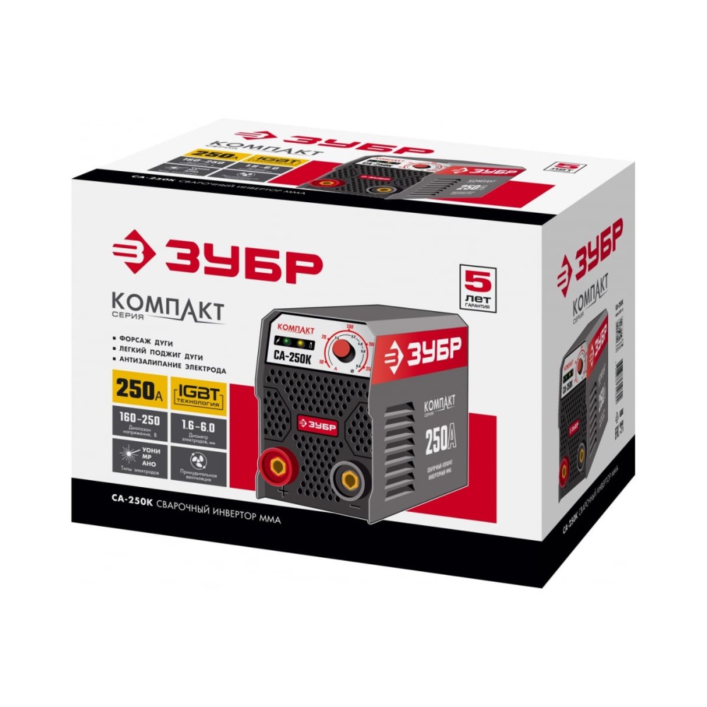 Аппарат сварочный инверторный ЗУБР СА-250К
