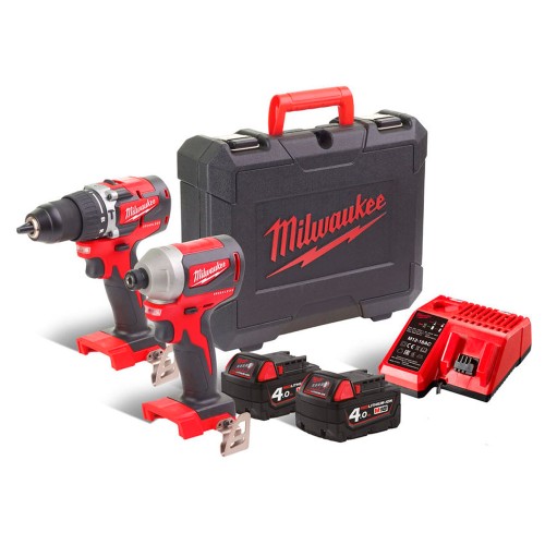Набор инструментов Milwaukee M18 CBLPP2A-402C (Дрель M18 CBLPD + Винтоверт M18 CBLID)