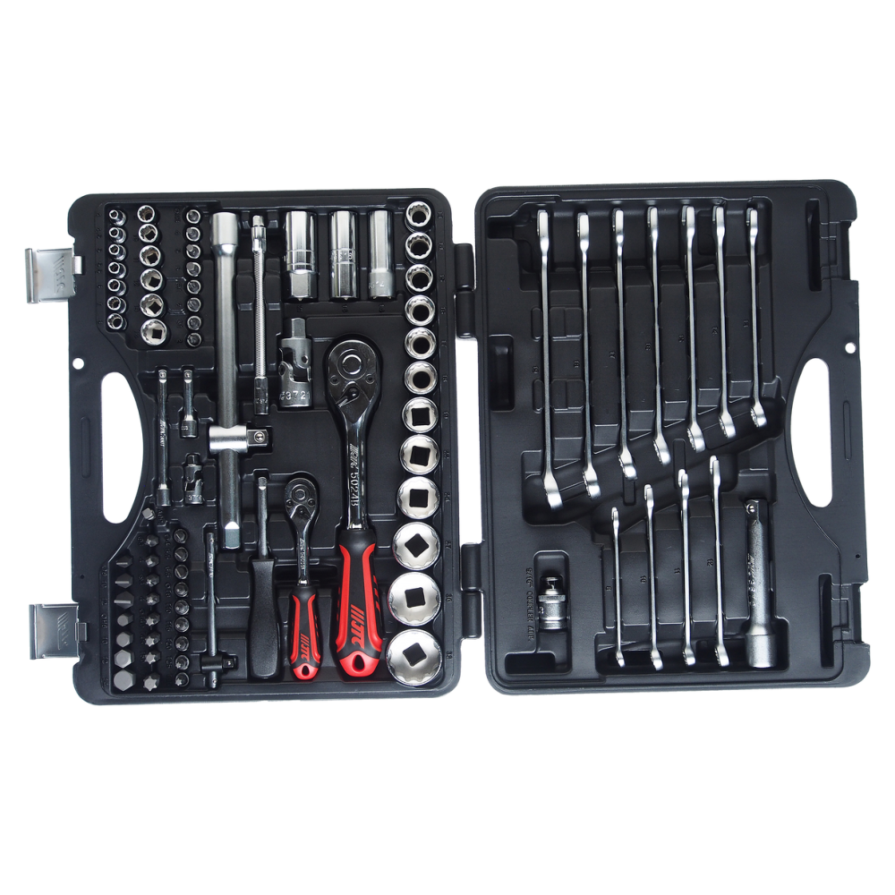 Набор инструментов 85 предметов слесарно-монтажный 1/4",1/2" 12-ти гран. в кейсе JTC