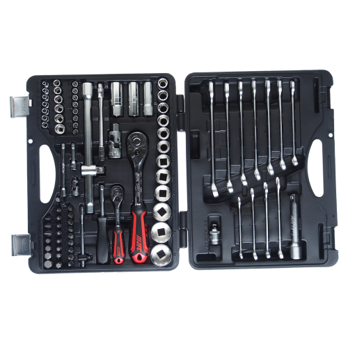 Набор инструментов 85 предметов слесарно-монтажный 1/4",1/2" 12-ти гран. в кейсе JTC