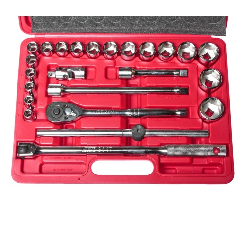 Набор головок торцевых 1/2" 6-ти гранных 10-32мм 24 предмета в кейсе JTC