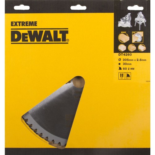 Диск пильный по дереву DeWalt CONSTRUCTION DT4260 305х30мм 60T