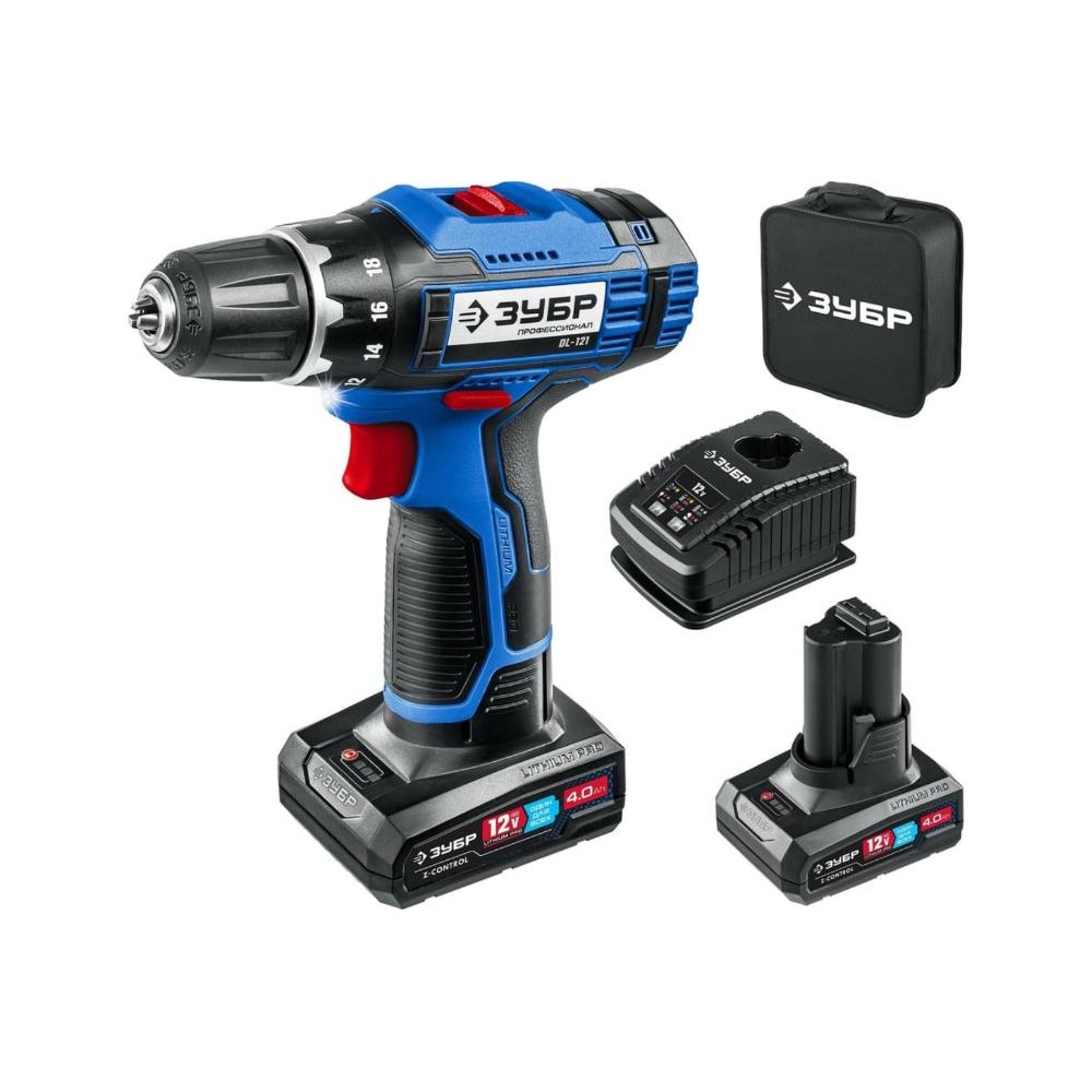 Аккумуляторная дрель-шуруповерт ЗУБР Профессионал DL-121-42