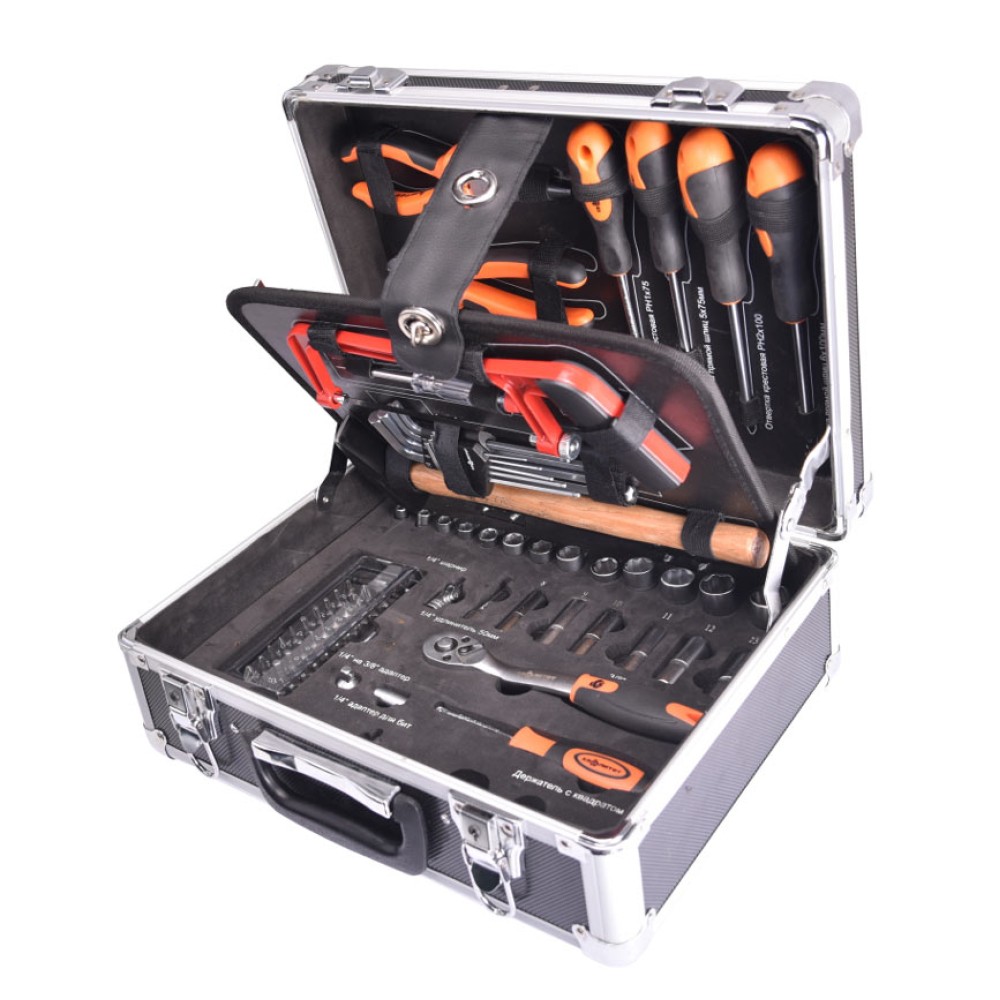 Набор инструмента Квалитет 85 предметов (алюминиевый чемодан)