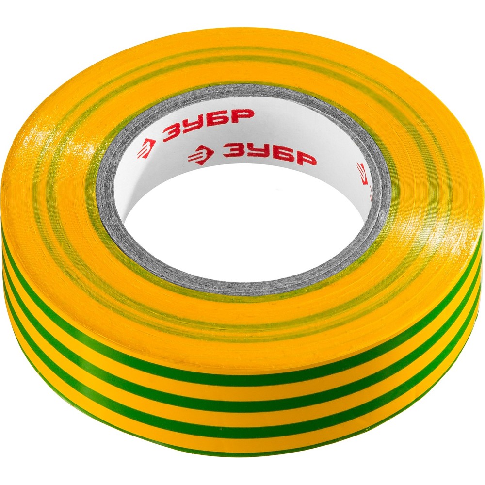 Изолента ЗУБР ЭЛЕКТРИК-20 19мм желто-зеленая 20м, -50