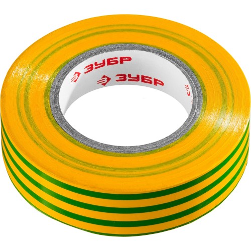 Изолента ЗУБР ЭЛЕКТРИК-20 19мм желто-зеленая 20м, -50