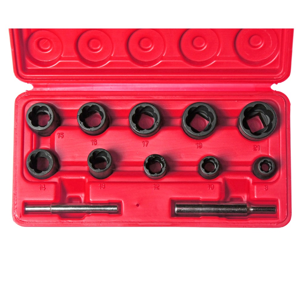 Набор головок для поврежденных болтов и гаек 8-21мм 12 предметов в кейсе JTC