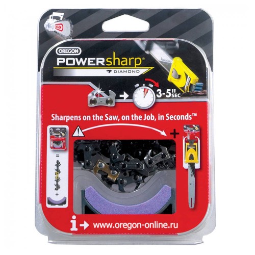 Цепь Oregon 3/8" 1,3мм 52зв + камень для заточки PowerSharp (PS52E)