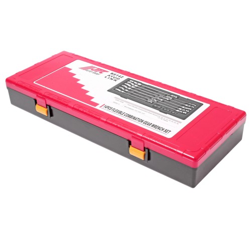 Набор ключей комбинированных 8-19мм трещоточных с подвижной головкой 14 предметов в кейсе JTC-K6142